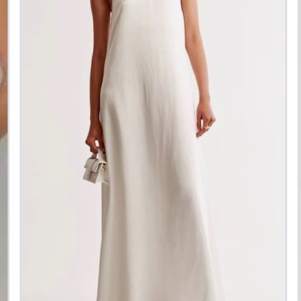 Abercrombie & Fitch Ivory Slip Maxi Dress